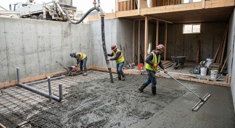 Basement Concrete Installation in Fargo, ND