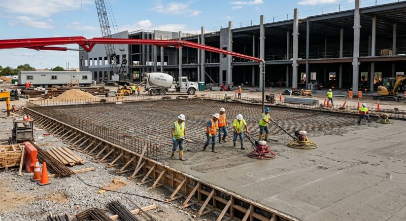 Commercial Slab Installation in Casselton, ND